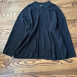 Black oversized loose Free People knit sweater relaxed fit basic